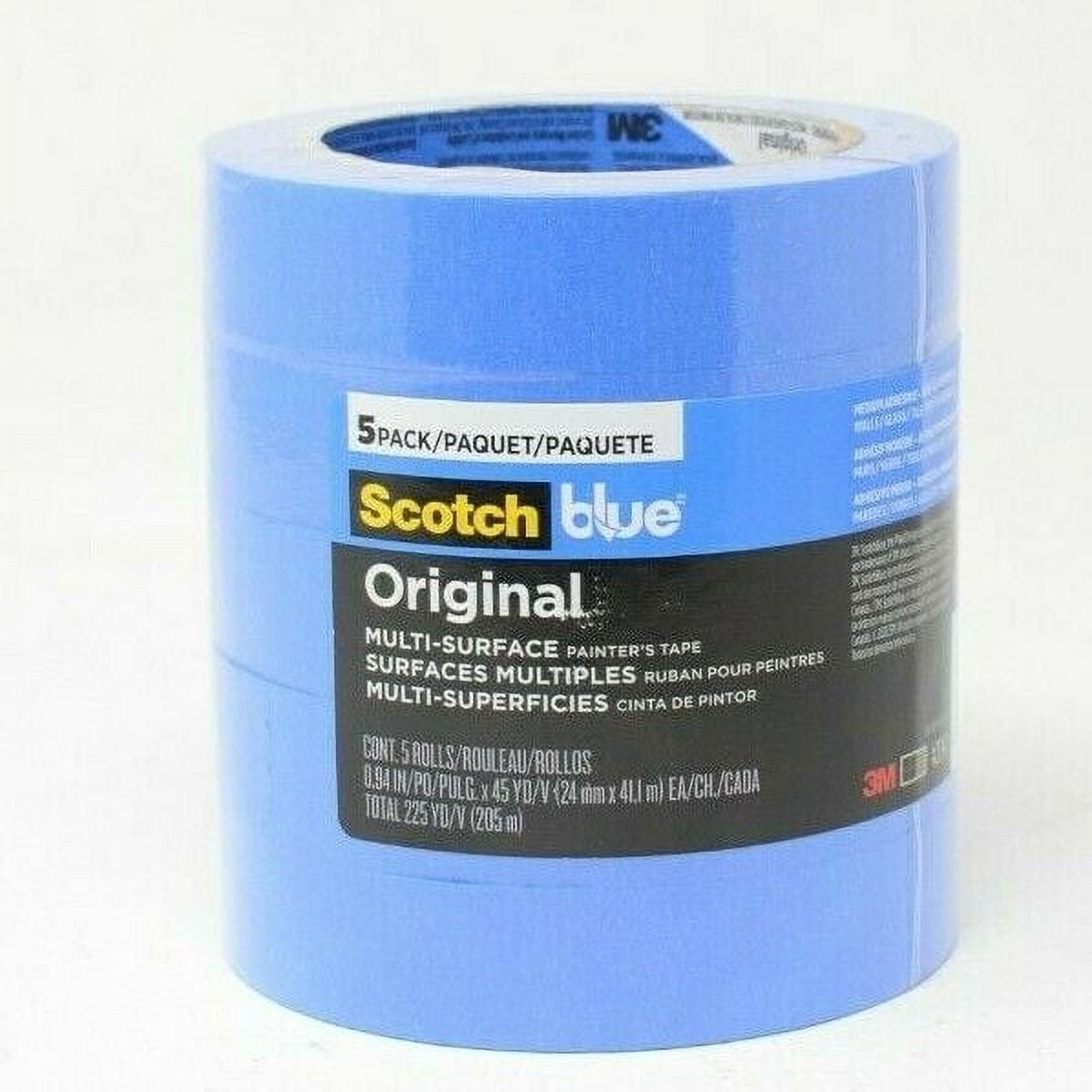 Scotch Blue Painters Tape 3M Original 5 Pack .94 Inch 225 Yards Total  Removable