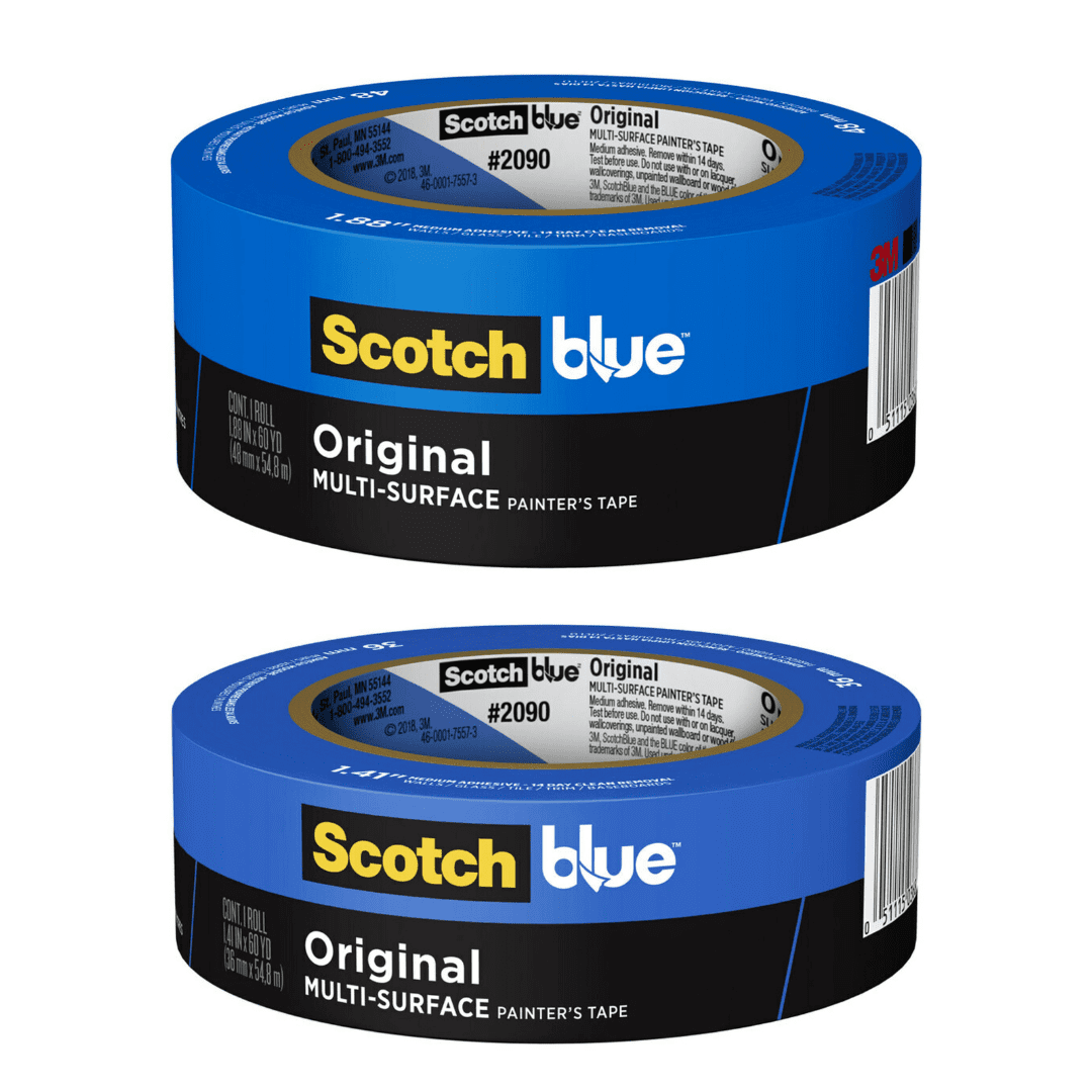 ScotchBlue Original Multi-Surface Painters Tape, 2 Rolls Bundle, Includes 1.88 inches x 60 yards, and 1.41 inches x 60 yards