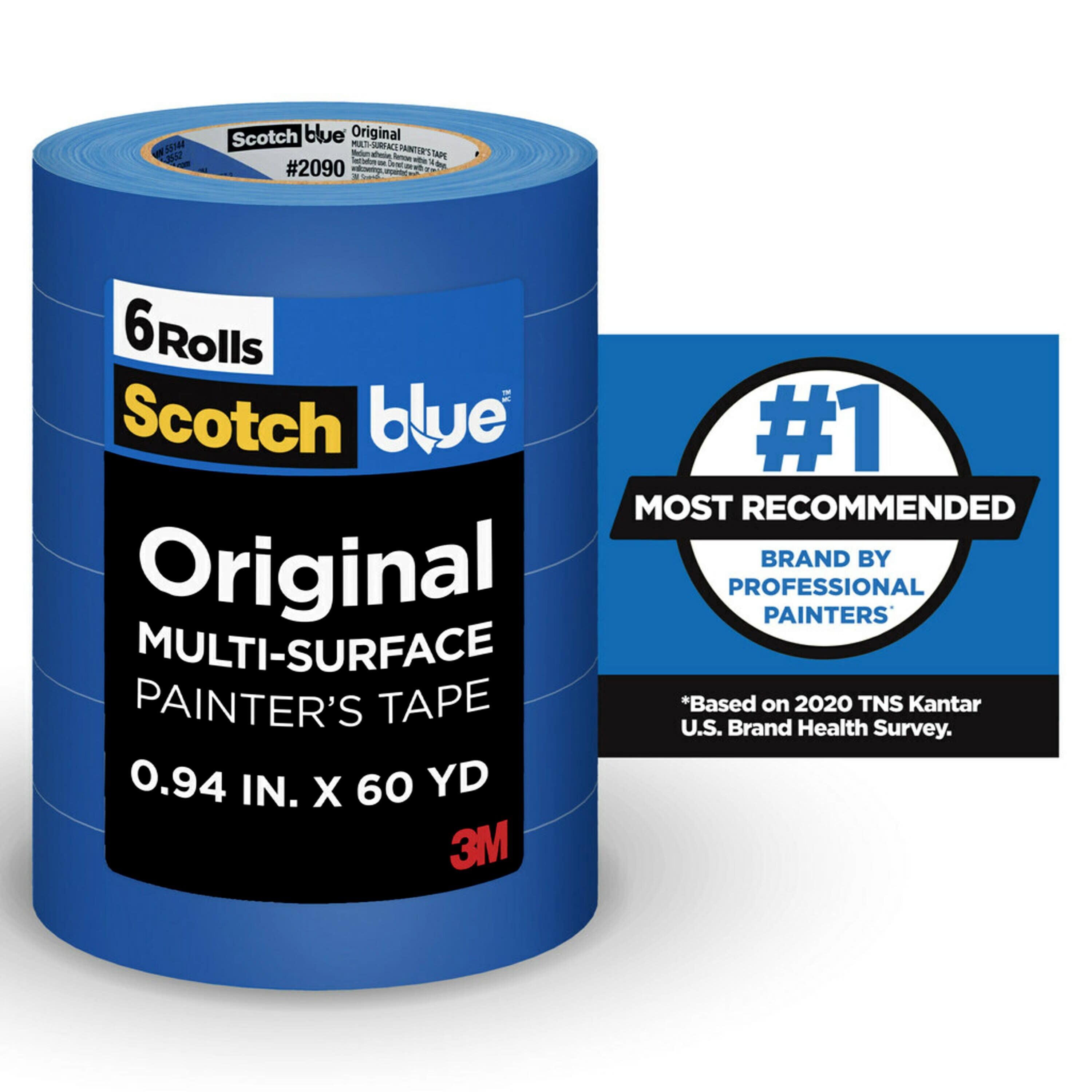 PSBM Blue Painters Tape, 3 Inch x 60 Yards, 32 Pack, Bulk Multipack, Easy  Tear Design, Masking Tape for Multi-Surface Use