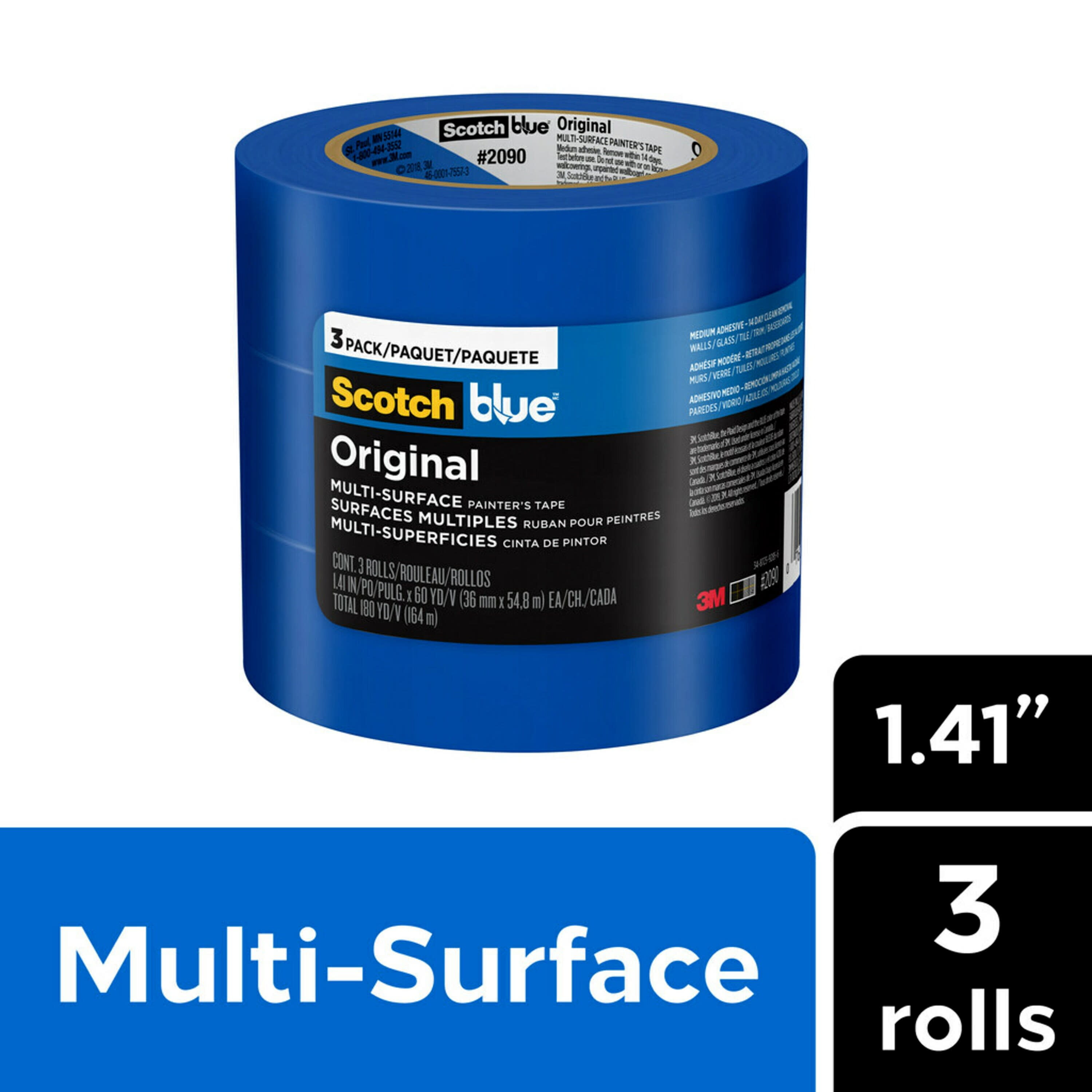 Blue Painters Tape 1 inch x 60 Yards - Case of 48 Rolls, Made in USA, Clean  Removal Blue Tape for Painting Sharp Lines & Edges, UV Resistant Blue