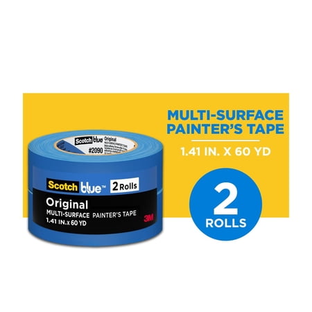 ScotchBlue Original Painter's Tape, Blue, 1.41 in x 60 yd, 2 Rolls