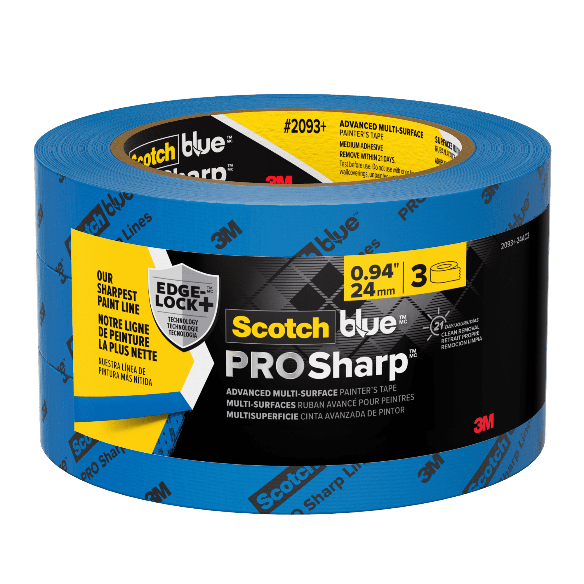 ScotchBlue PROSharp Painter's Tape (2093+): 0.94 in. x 60 yds. (Blue) 3-pack