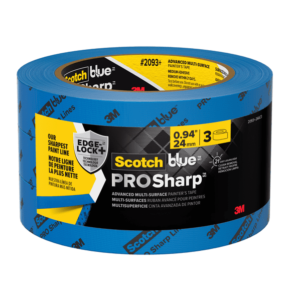 ScotchBlue PROSharp Painter's Tape (2093+): 0.94 in. x 60 yds. (Blue) 3-pack
