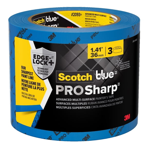 ScotchBlue PROSharp Painter's Tape 2093+-36AC3, 1.41 in x 60 yd (36mm x 54.8m), 3 rolls/pack (Case of 8)