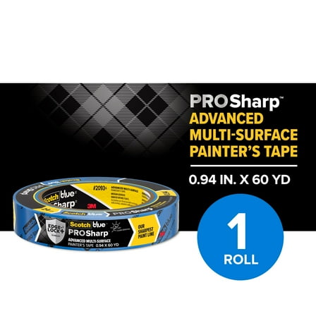ScotchBlue PROSharp Painter's Tape, Blue, 0.94 in x 60 yd, 1 Roll