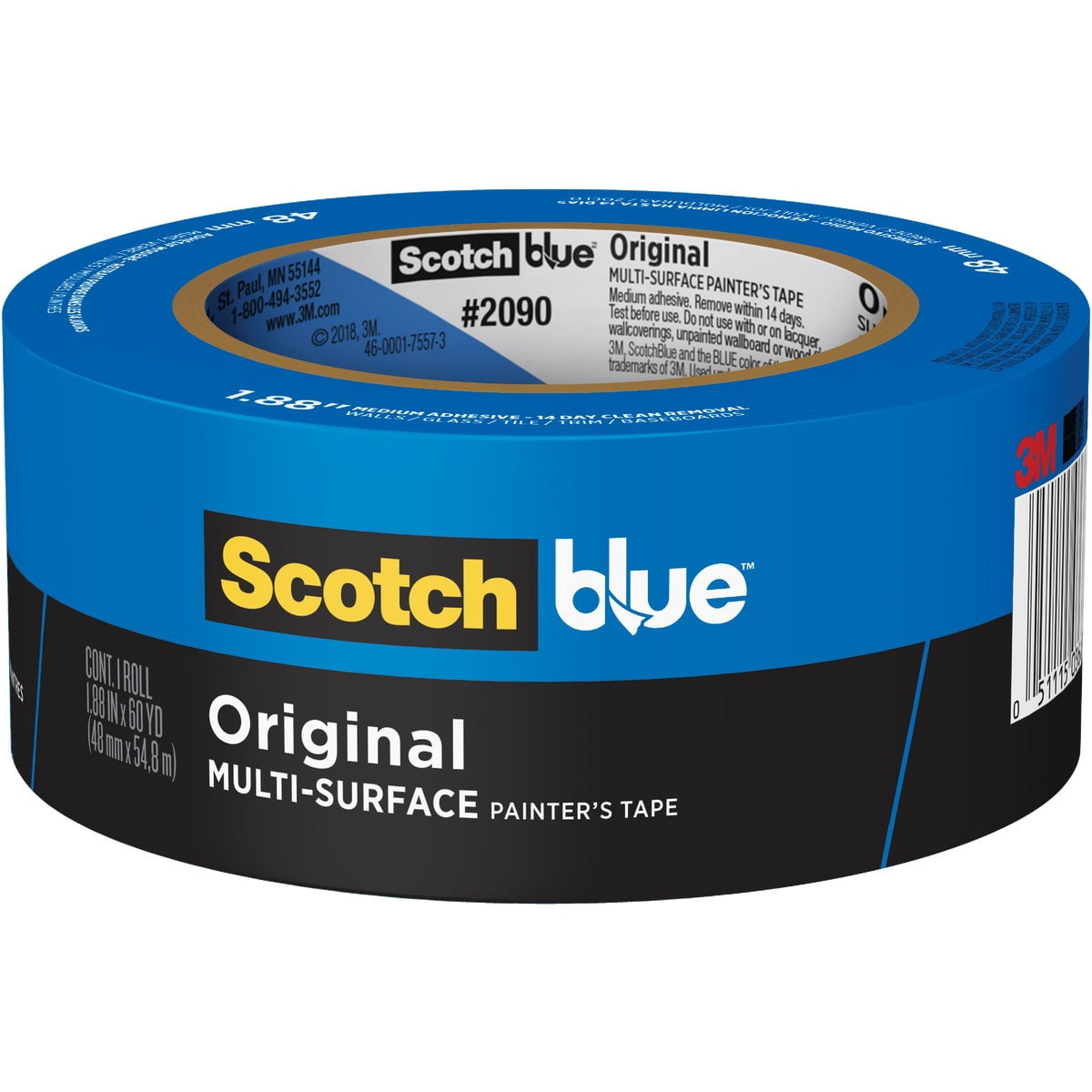 ScotchBlue Painter's Tape Original Multi-Surface 2090-48NC - Removes Easily - 1512 Rolls, 1.88 In. x 60 Yds