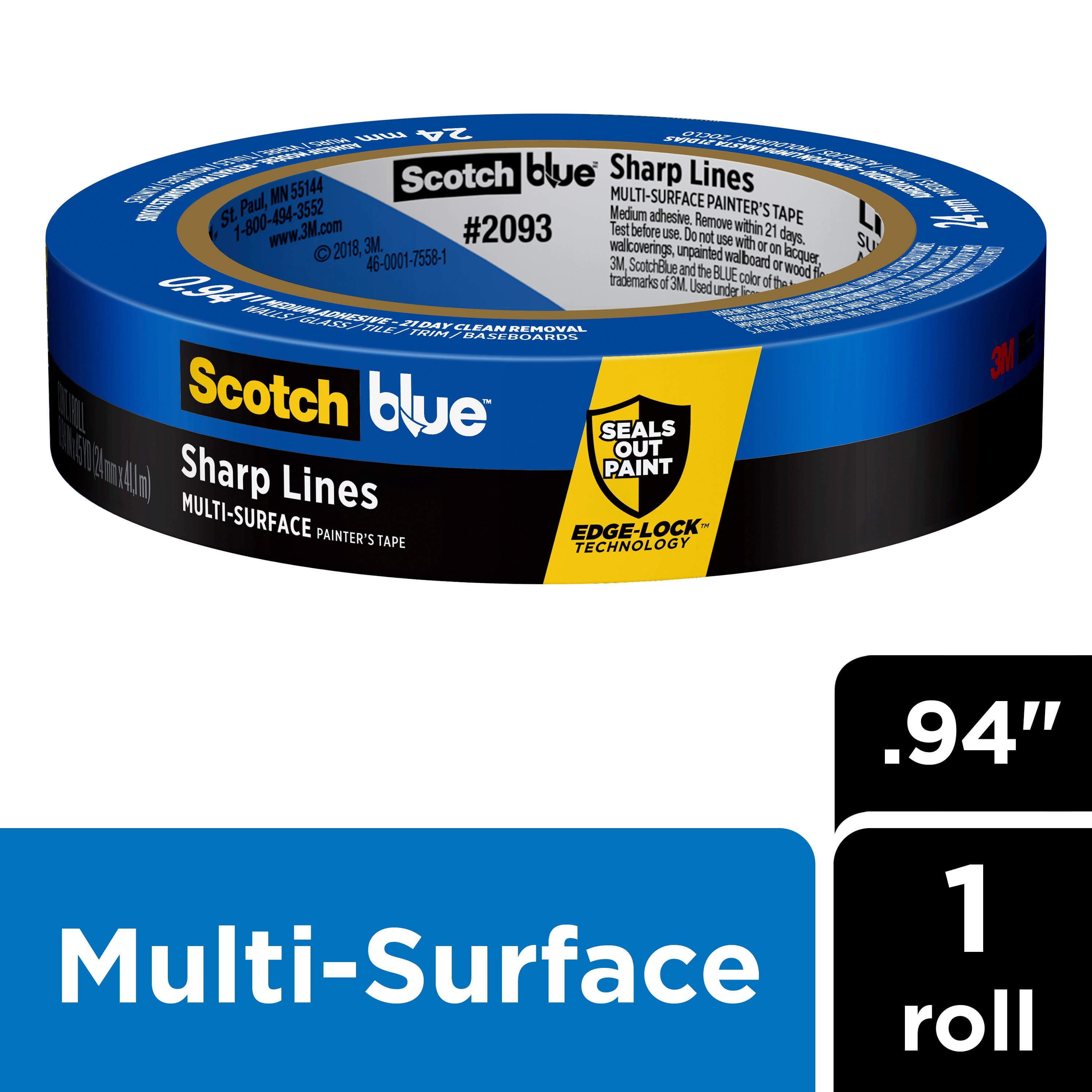 ScotchBlue Painter's Tape Trim and Baseboards with Edge-Lock, 1 Roll, 0.94" x 45 yds