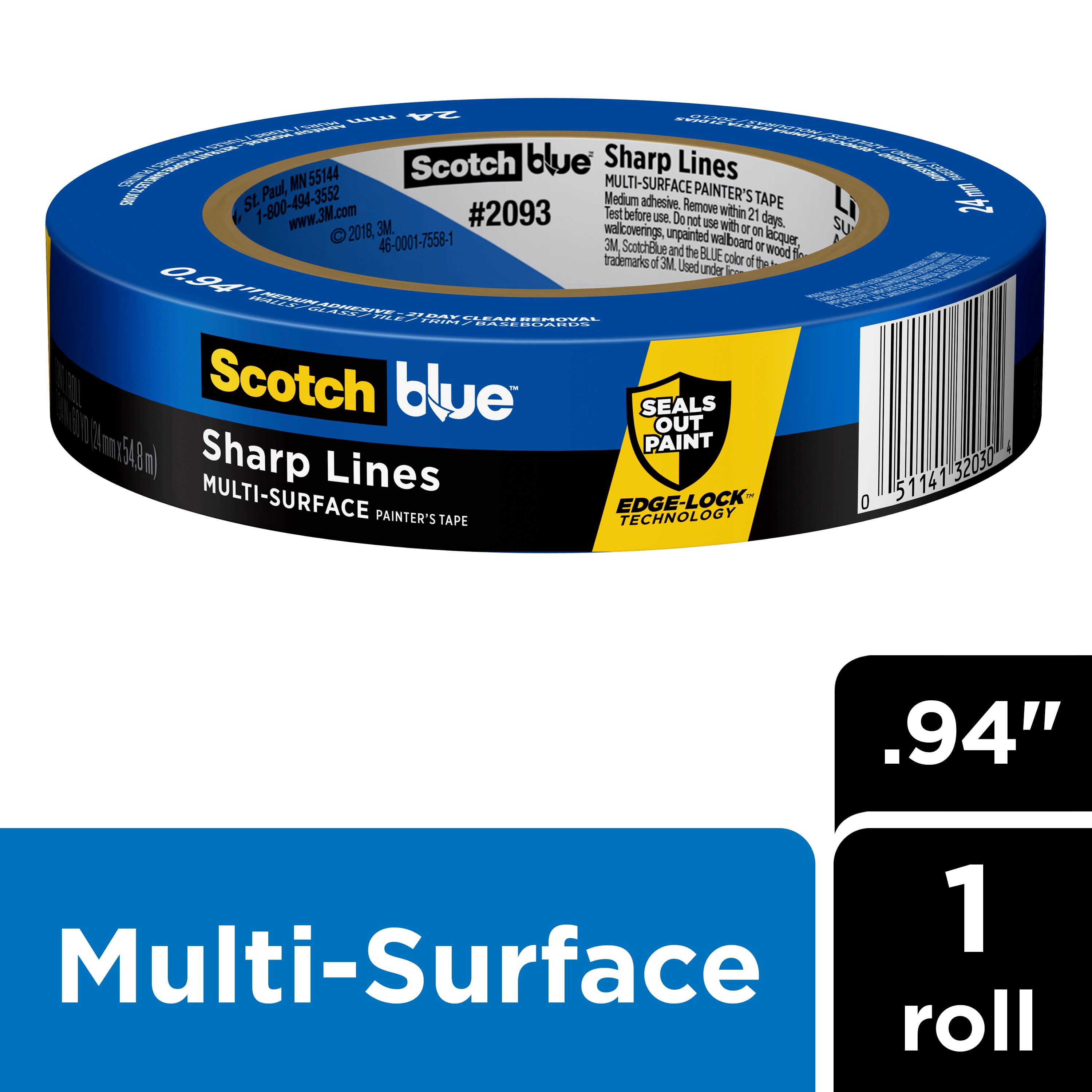3M Scotch 215 Blue Fine Line Masking Tape 1 in x 60 yd - 1 Roll