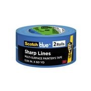 ScotchBlue Sharp Lines Painter's Tape, Blue, 0.94 in x 60 yd, 2 Rolls