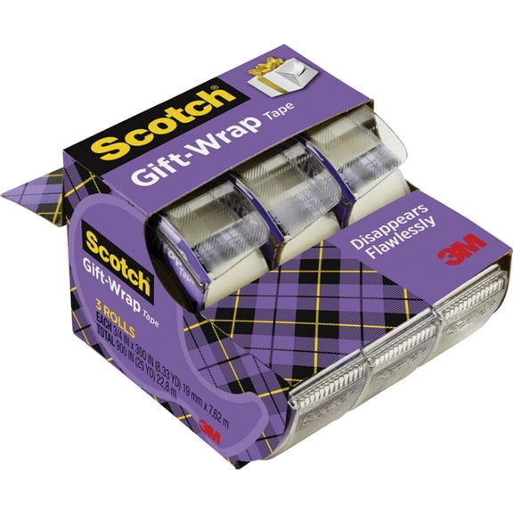 Scotch Gift Wrap Tape - Invisible Finish - 6 Count, 0.75 x 300 Inches