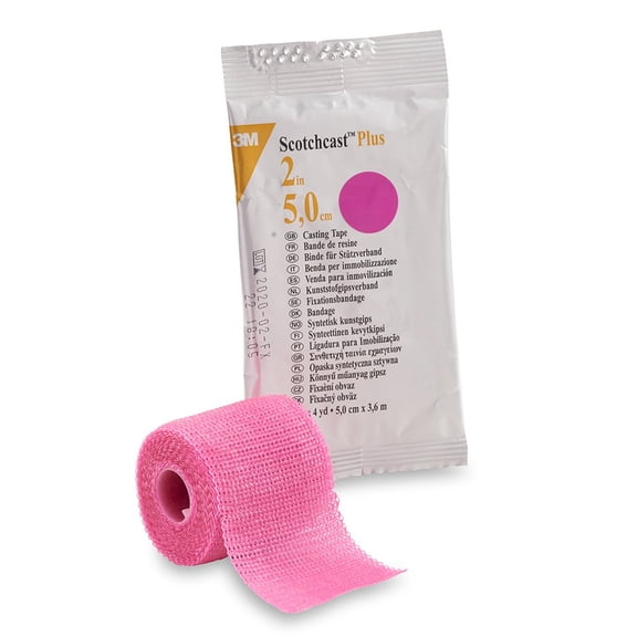 Scotchcast Plus Cast Tape 2 Inch X 12 Foot Fiberglass Bright Pink, 82002X - ONE ROLL