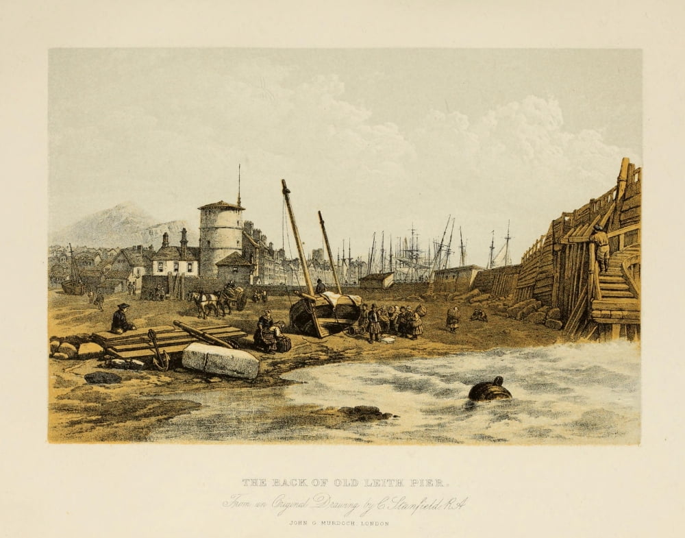 Scotland 1840 Back of Old Leith Pier Canvas Art - Clarkson Stanfield (24 x 36)