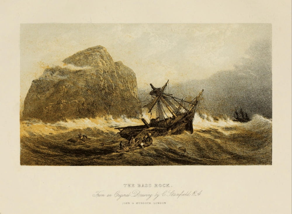 Scotland 1840 Bass Rock Canvas Art - Clarkson Stanfield (24 x 36)
