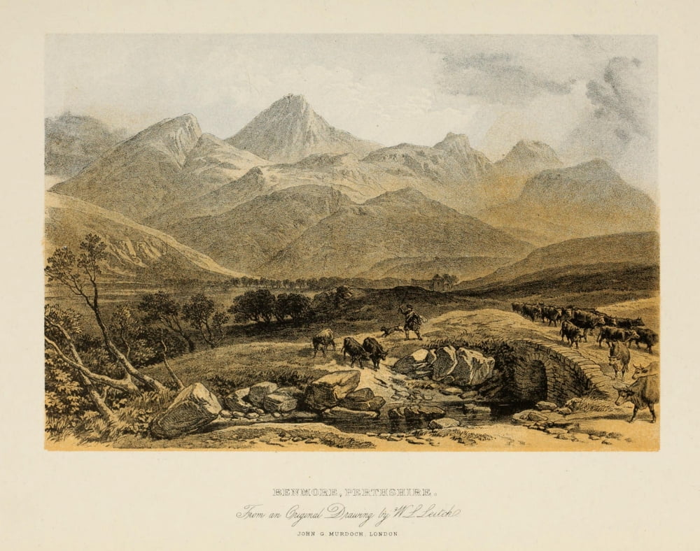 Scotland 1840 Benmore Perthshire Canvas Art - William L Leitch (18 x 24)