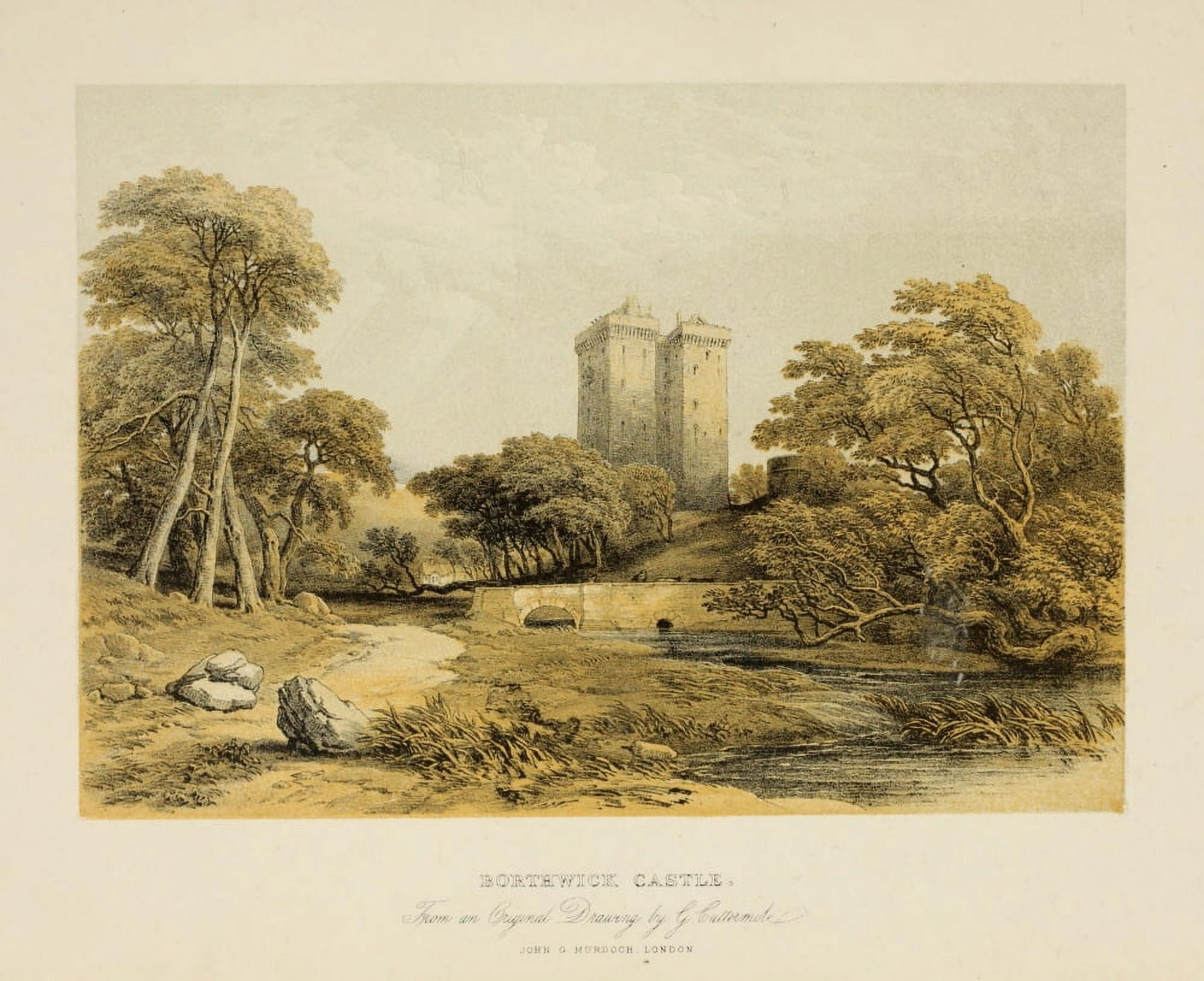Scotland 1840 Borthwick Castle Canvas Art - George Cattermole (18 x 24)