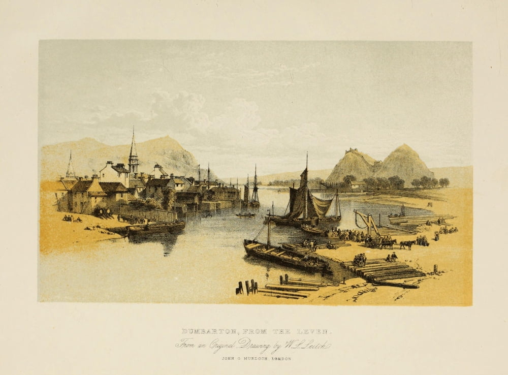 Scotland 1840 Dumbarton from the Leven Canvas Art - William L Leitch (24 x 36)