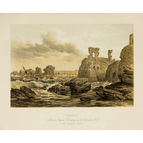 Scotland 1840 Dunbar Poster Print by Clarkson Stanfield