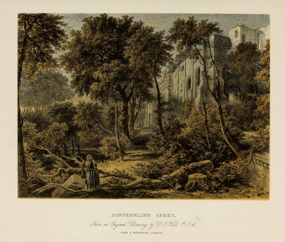 Scotland 1840 Dunfermline Abbey Canvas Art - David Octavius Hil (18 x 24)