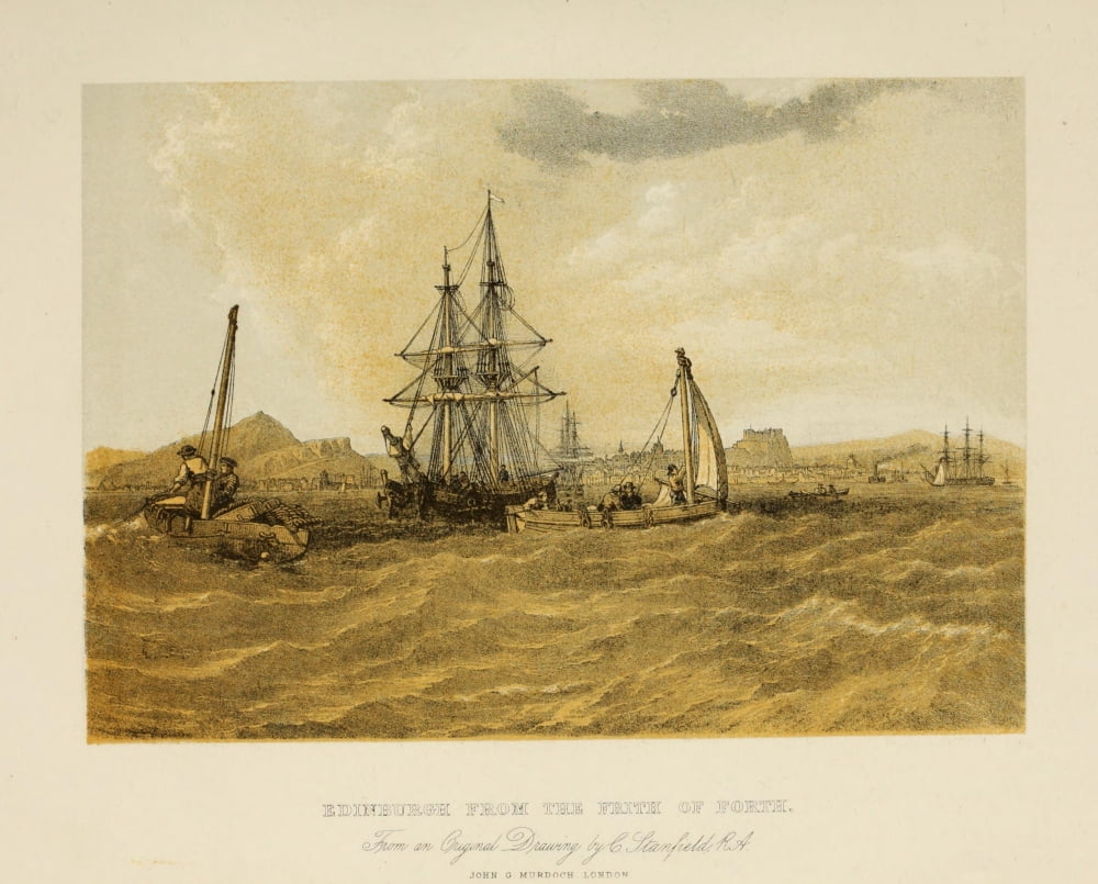 Scotland 1840 Edinburgh from Firth of Forth Canvas Art - Clarkson Stanfield (18 x 24)