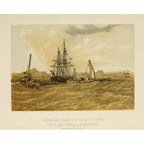 Scotland 1840 Edinburgh from Firth of Forth Poster Print by Clarkson Stanfield (24 x 36)