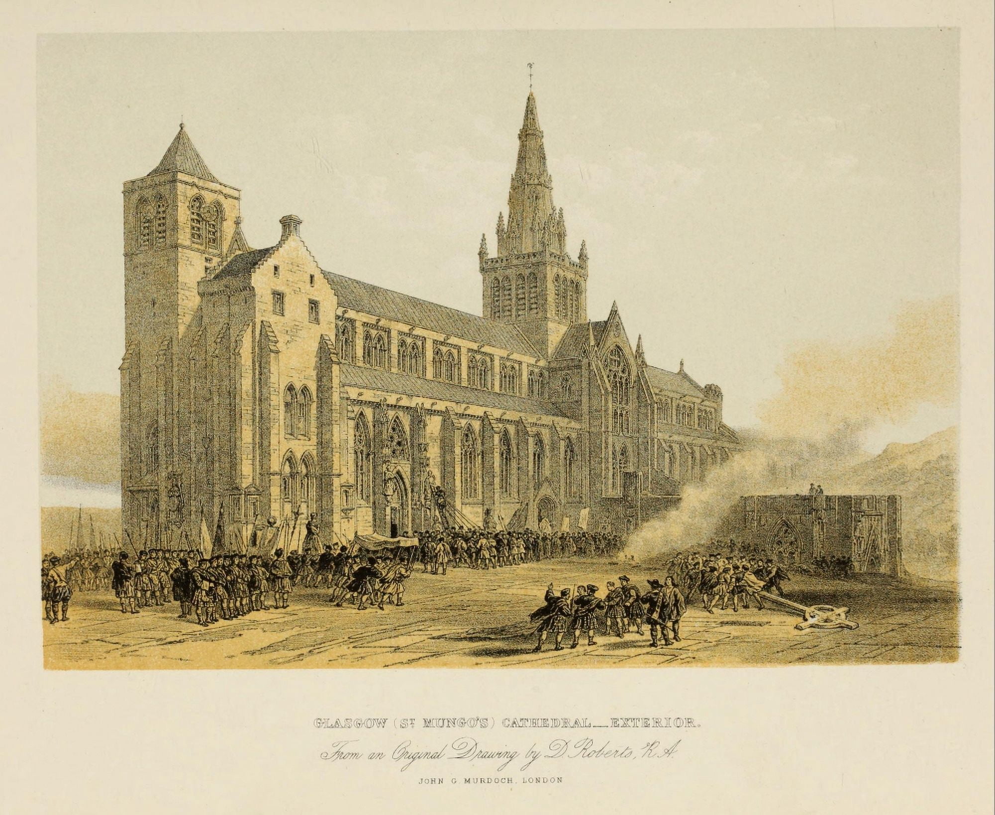 Scotland 1840 Glasgow Cathedral Canvas Art - David Roberts (18 x 24)