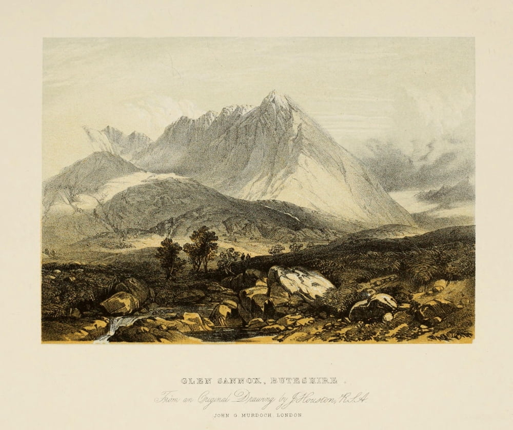 Scotland 1840 Glen Sannox Buteshire Canvas Art - John Houston (24 x 36)