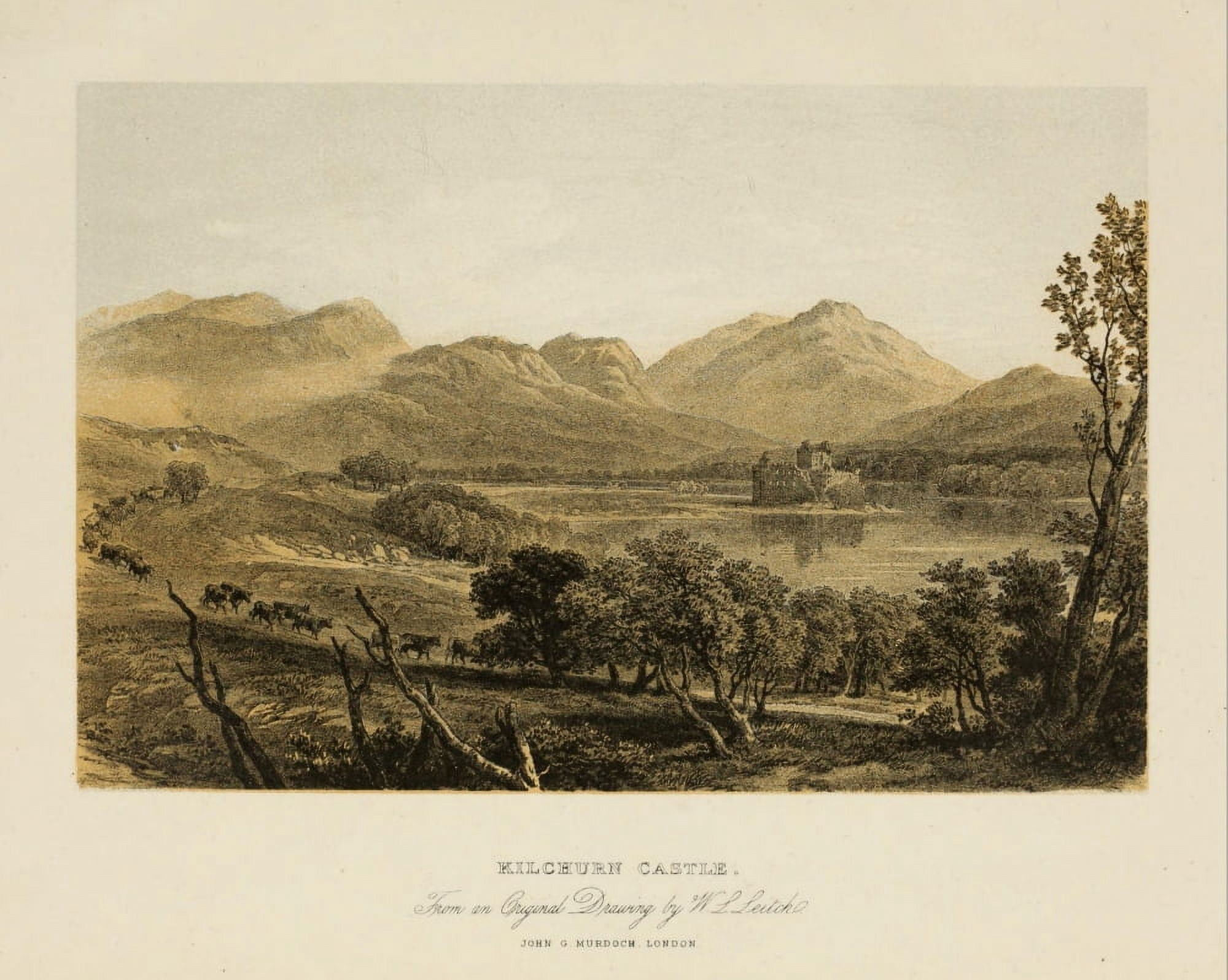 Scotland 1840 Kilchurn Castle Canvas Art - William L Leitch (18 x 24)