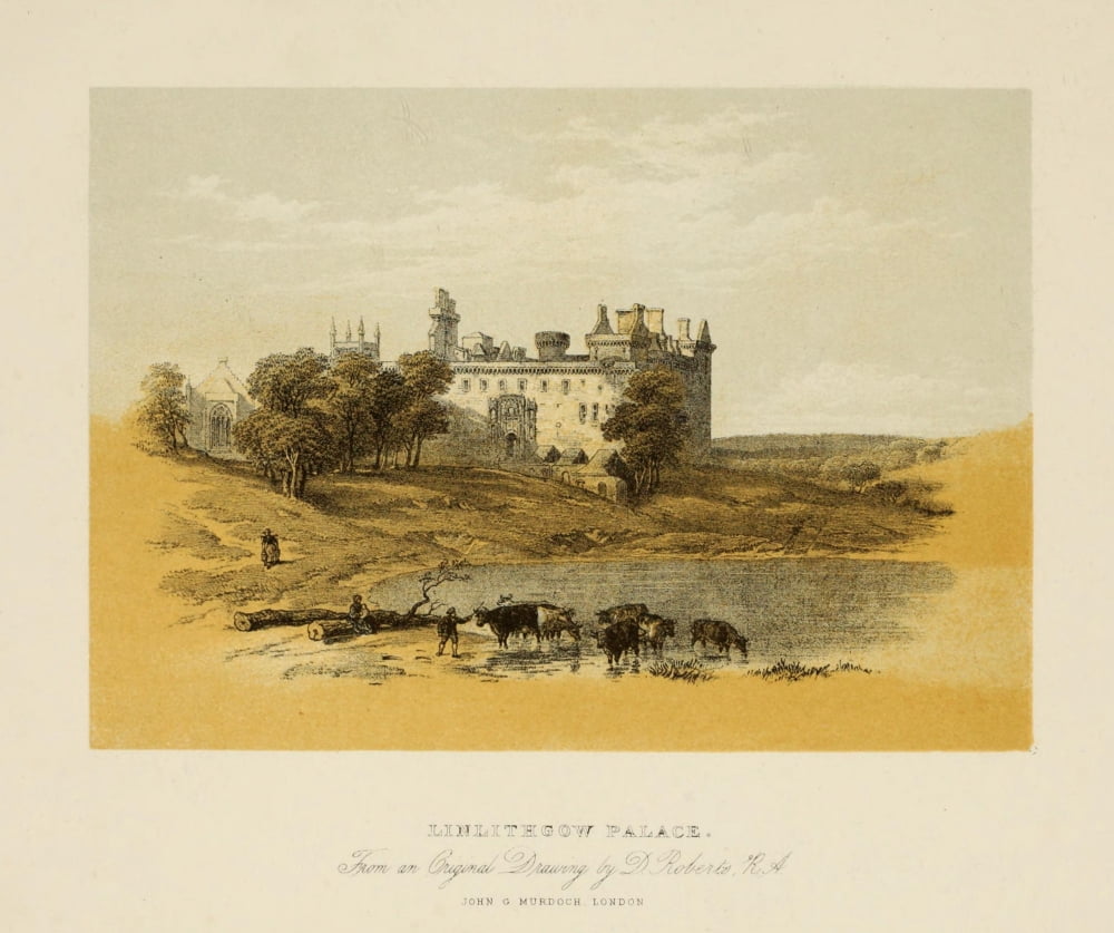 Scotland 1840 Linlithgow Palace Canvas Art - David Roberts (18 x 24)