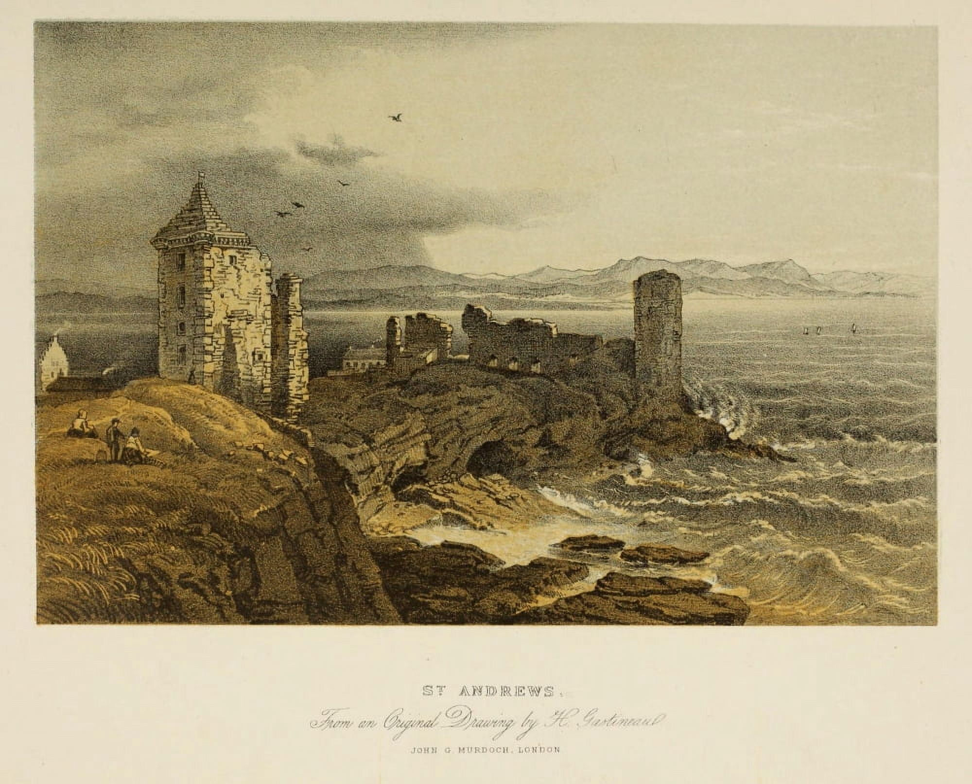 Scotland 1840 St Andrews Canvas Art - Henry G Gastineau (18 x 24)