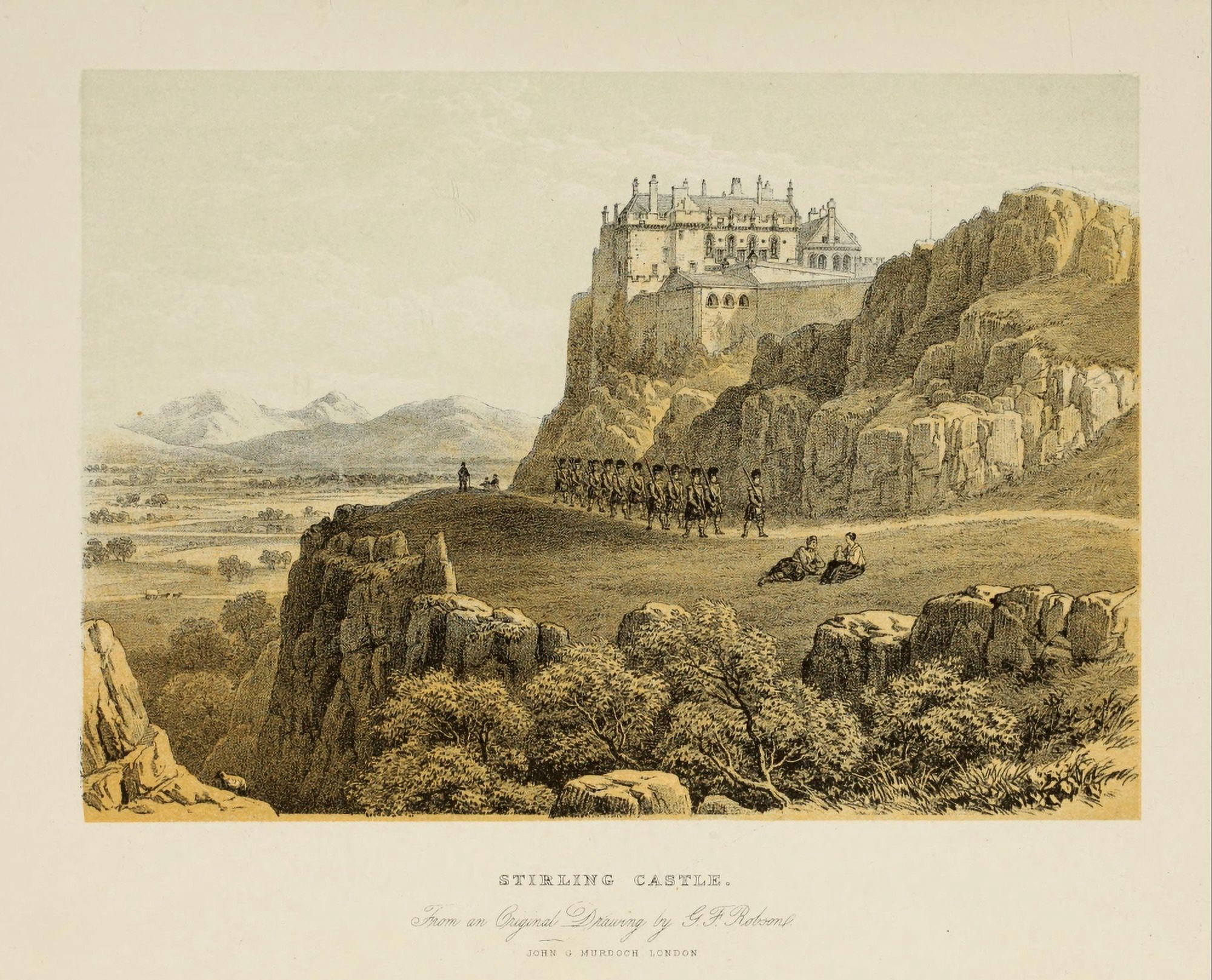 Scotland 1840 Stirling Castle Canvas Art - George Fennel Robson (18 x 24)