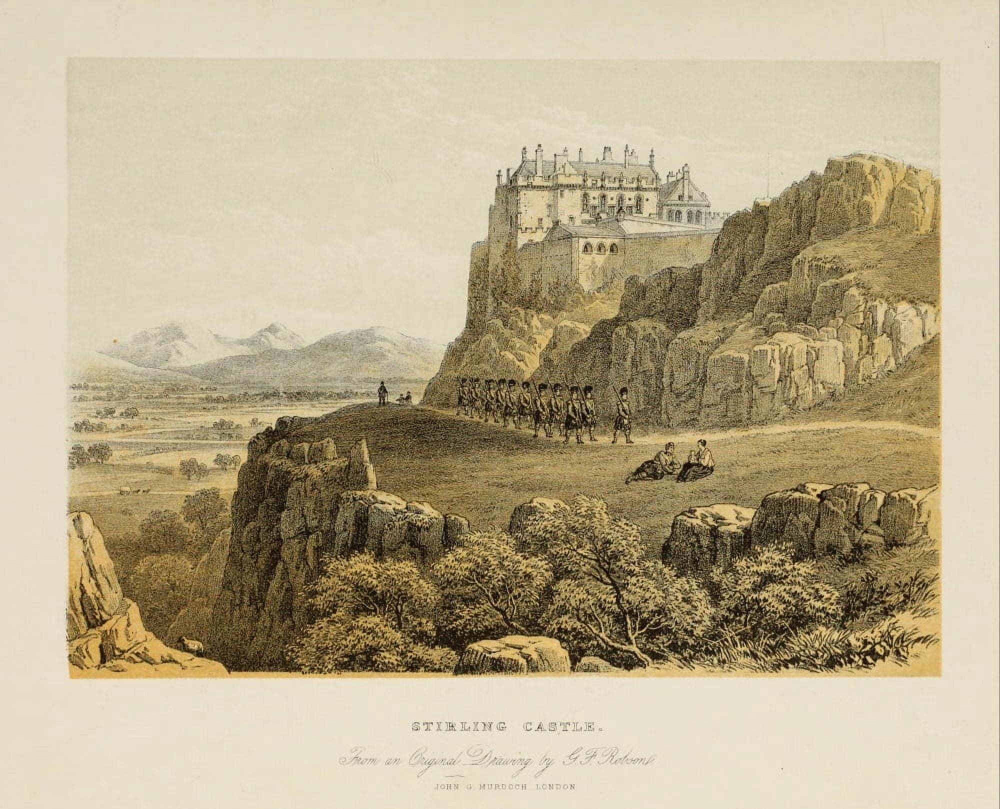 Scotland 1840 Stirling Castle Canvas Art - George Fennel Robson (24 x 36)