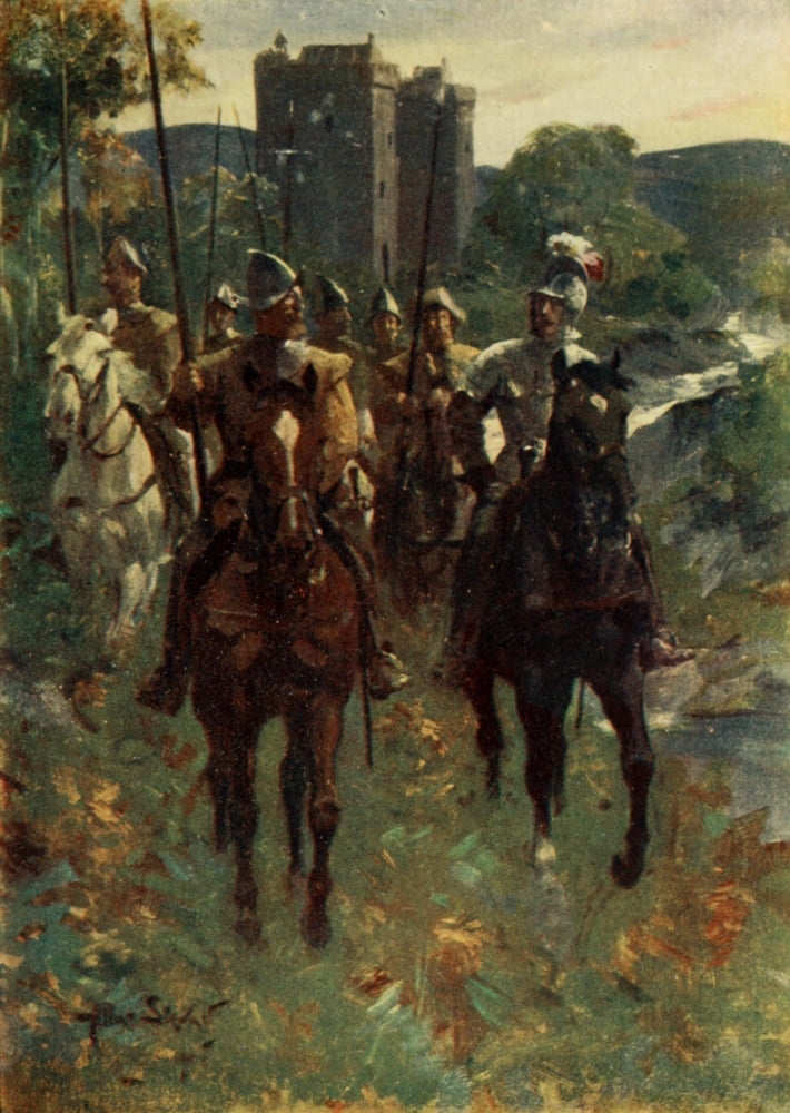 Scotland 1910 Border Rievers setting out Canvas Art - Unknown (18 x 24)