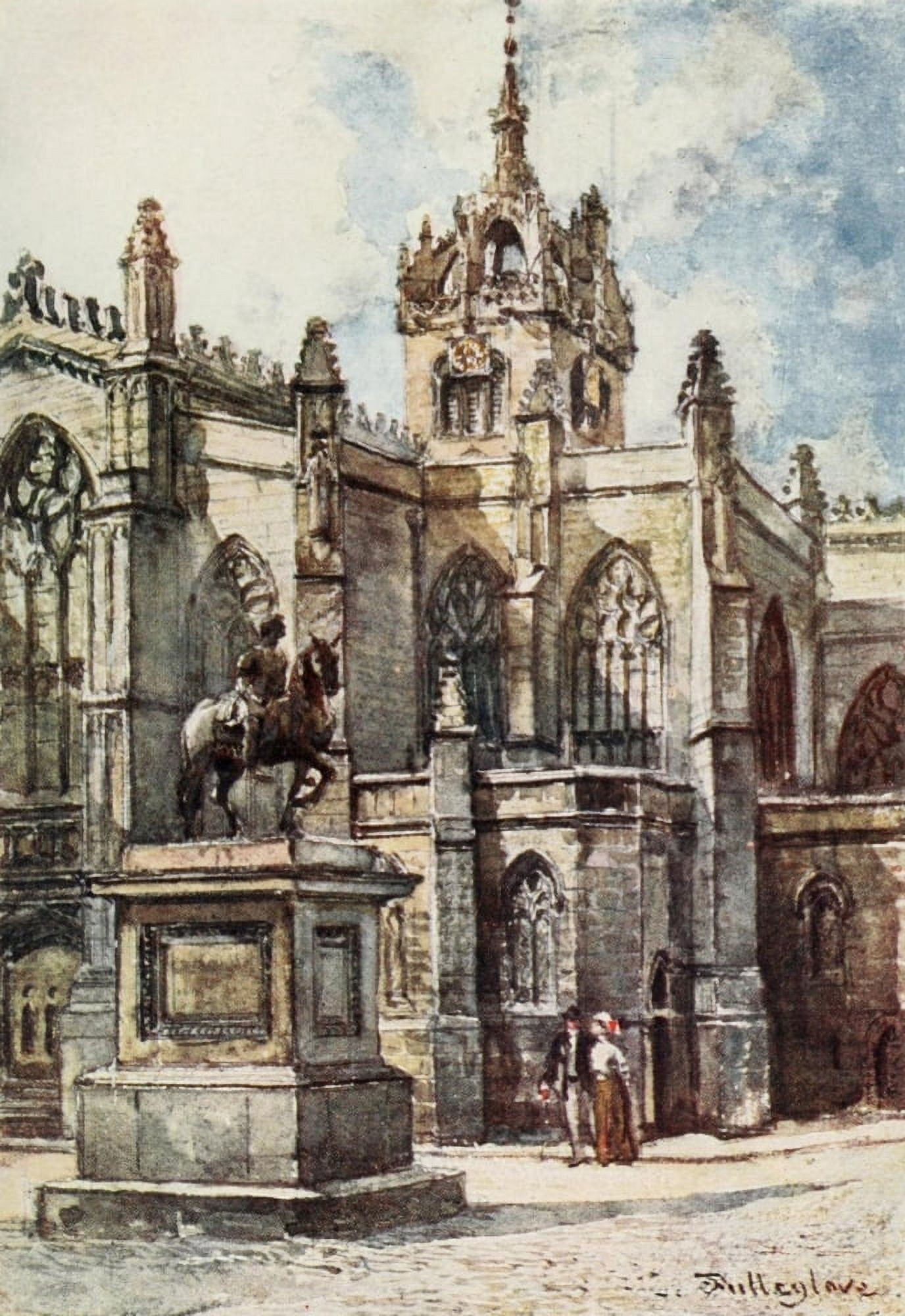 Scotland 1915 Church of St Giles Edinburgh Canvas Art - John Fulleylove (18 x 24)