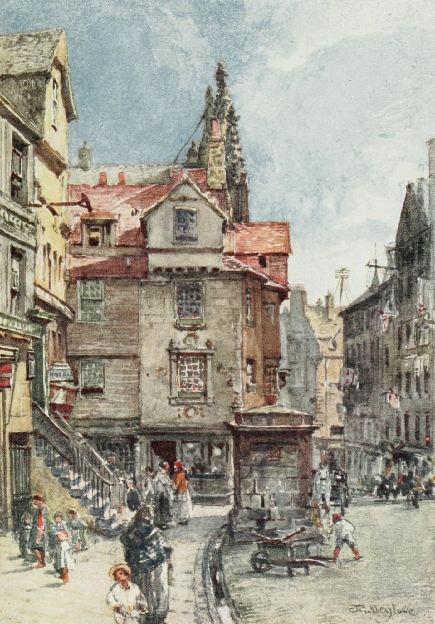 Scotland 1915 John Knoxs House High St Edinburgh Canvas Art - John Fulleylove (24 x 36)