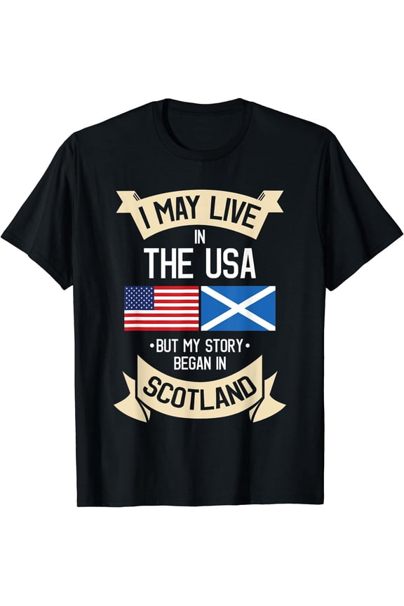 Scotland American Flag USA Scottish Roots Gifts T-Shirt