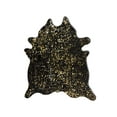 thumbnail image 1 of Scotland Cowhide Rug 6x7 Black Gold Natural Genuine Leather, 1 of 2