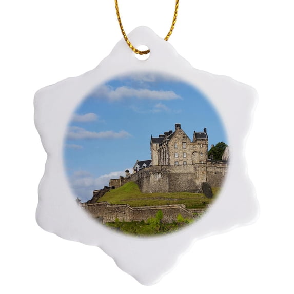 3drose, Scotland, Edinburgh, Edinburgh Castle - Eu36 Cmi0156 - Cindy Miller Hopkins, 3 inch Snowflake Porcelain Ornament