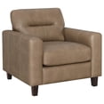 thumbnail image 1 of Coaster Scotland Faux Leather Upholstered Track Arm Chair in Brown, 1 of 10