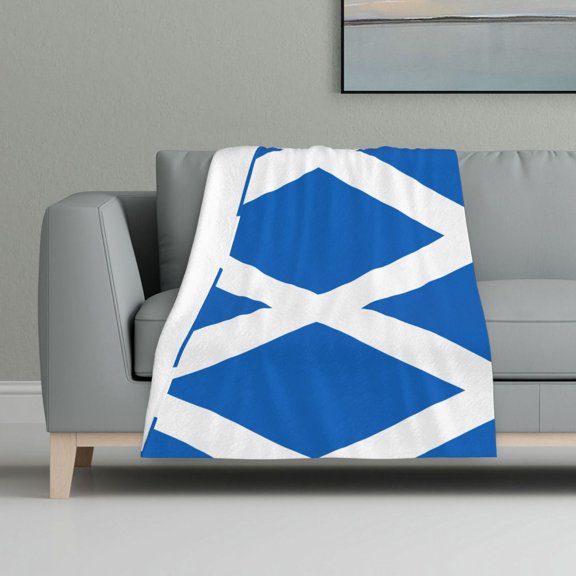 Scotland Flag Flannel Fleece Blanket All Season Flannel Throw For Sofa Bed Car Outdoor Home 32x48 Inch