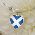 thumbnail image 1 of Scotland Flag - Heart Bangle Bracelet (Personalized Engraving Option), 1 of 5