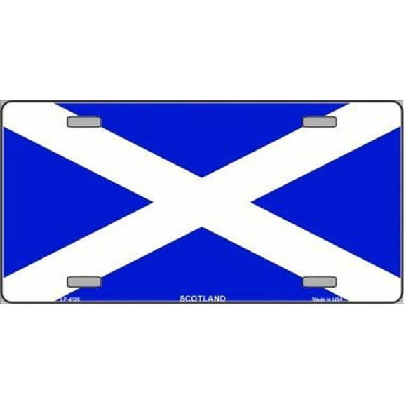 Scotland Flag Metal Novelty License Plate Auto Tag - Aluminum ( 12 inch x 6 inch )