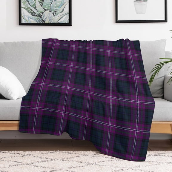 Scotland Forever Plaid Tartan Scottish Pattern Blanket 50"x60" Anti-Pilling Flannel Throw Blanket Lightweight Soft Fleece,All-Season Couch And Bed Blanket for Home Travel Made in the USA