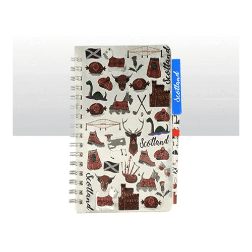 Elgate Scotland Icons Stationery with Notepad and Pen, Multicolor, 2 Count