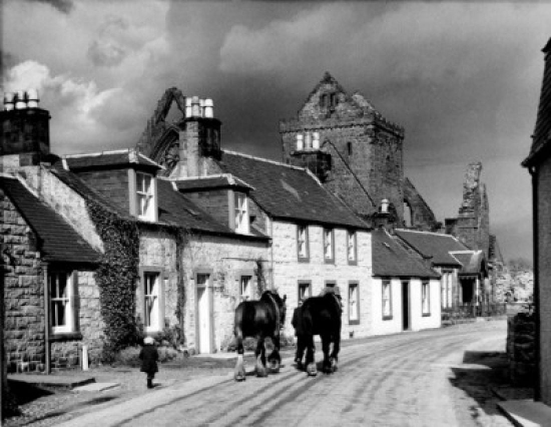 Scotland Kirkcudbrightshire Sweetheart Abbey town road Canvas Art - (24 x 36)