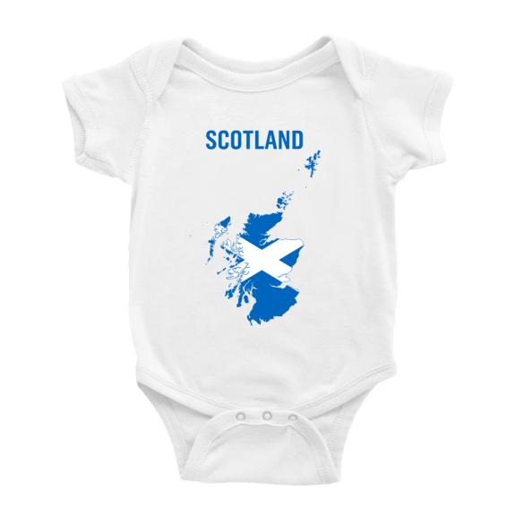 Scotland Map Flag Cute Baby Bodysuit Romper (White, 6-12 Months)