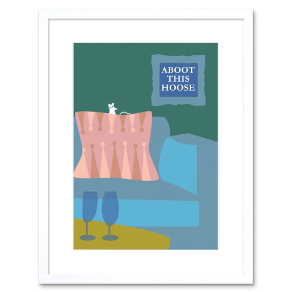 Scotland Mouse Loose House Sofa Framed Wall Art Print