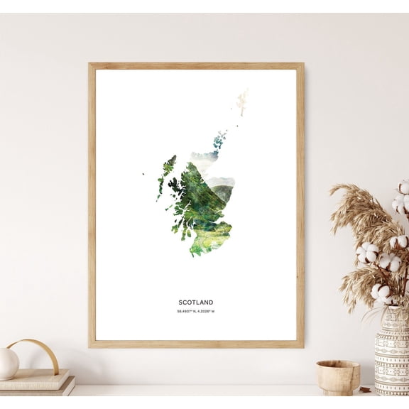 Scotland Print, Scotland Poster, Scotland Map Art, Map Of Scotland UNFRAMED Poster, 8x12