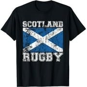 Scotland Rugby TShirt - Vintage Style Saltire Scottish Flag