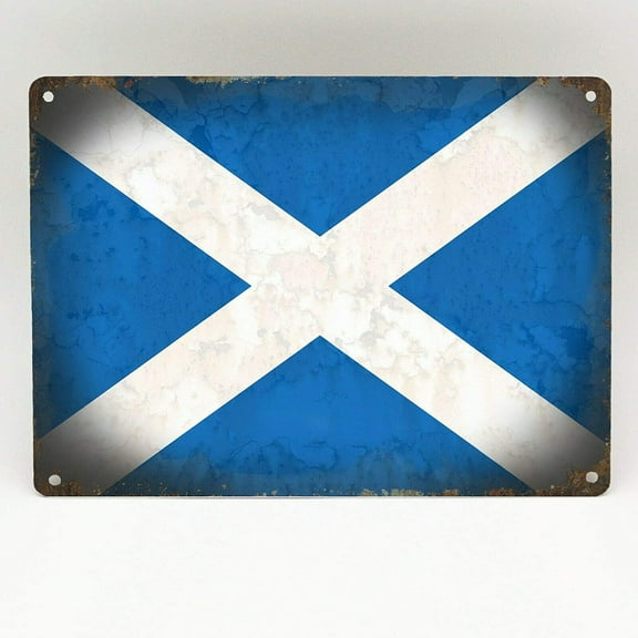 Scotland Scottish Alba Flag Metal Tin Sign Retro Wall Decor Vintage Fashion Tin Signs for Home Bar Cafe 12"x8"