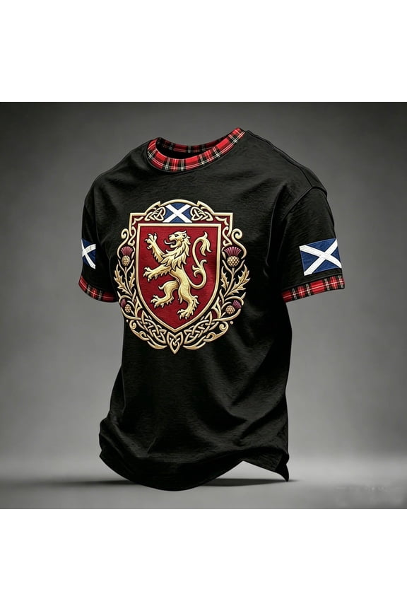 Scotland Soccer Game Shirts for Men Short Sleeve Crewneck Football Graphic Tees Pride Raglan T-Shirt